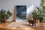 Paul Sinus Kunstdruck 40x60cm Monument Valley bei Nacht – Steinriesen unter dem Sternenzelt der USA