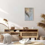 Paul Sinus 60x90cm Wandbild Herzstruktur in Weiß Beige – Ausdrucksstarke Textur mit floraler Tiefe Blume
