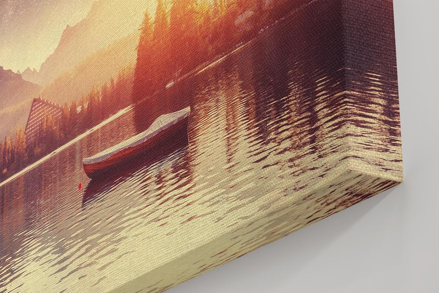 Sinus Art Wandbild 120x80cm Stimmungsvolle Komposition aus Sternenhimmel, Bergen und stiller Wasserfläche