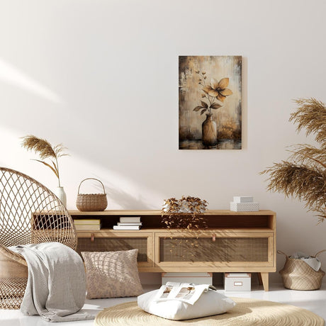 Paul Sinus 60x90cm Wandbild Poesie der Blüte – Vintage-Flair und florale Eleganz in Braun als stilvolles Naturmotiv mit Tiefe