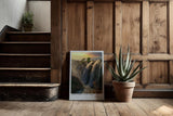 Paul Sinus Wandbild 60x90cm Twilight Cascade mit Wasserfall in goldenem Licht der Abenddämmerung