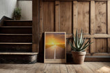 Paul Sinus Kunstdruck 40x60cm Horizon Fire – endlose Straße im goldenen Sonnenuntergang