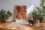 Paul Sinus Kunstdruck 40x60cm Autumn Arabesque herbstliche Blätterpracht in warmen Orange- und Brauntönen mit Ornamentstruktur