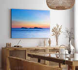 Paul Sinus Wandbild 120x80cm Sonnenuntergang Abendröte Fels Strand Meer Horizont Insel