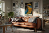 Paul Sinus Wandbild in 40x60cm Song in Feathers – farbenfrohes Vogelporträt in harmonischen Blauund Gelbtönen für stilvolle Raumgestaltung