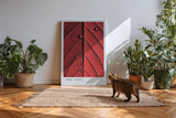 Paul Sinus Kunstdruck 40x60cm Red Veins – Makroaufnahme eines roten Blattes mit strukturierten Adern und Wassertropfen