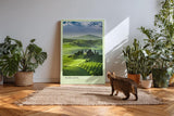 Paul Sinus Kunstdruck 40x60cm Tuscany Italien grüne Hügellandschaft mit Zypressen bei klarer Morgensonne