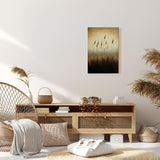 Paul Sinus 60x90cm Wandbild Gräser im Abendlicht – Naturstille in warmem Licht mit floraler Blume