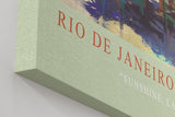 Paul Sinus Wandbild in 40x60cm Rio de Janeiro Strandansicht mit Zuckerhut, Sonnenschirmen und lebendiger Café-Szene in sommerlicher Farbigkeit