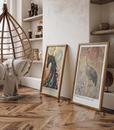 Paul Sinus Leinwandbild 60x90cm Pompeian Wall Art Leinwandbild antiker Kranich im römischen Stil florale Elemente