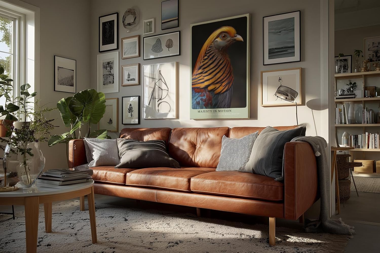 Paul Sinus Wandbild in 40x60cm Majesty in Motion – majestätisches Vogelporträt in warmen Orangeund Blautönen für edle Raumgestaltung