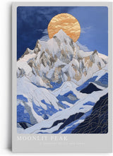Paul Sinus Leinwandbild 60x90cm majestätische Mondschein-Berglandschaft mit texturreichen Strukturen – kunstvolles Leinwandbild für moderne Raumgestaltung