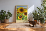 Paul Sinus Kunstdruck 40x60cm Sunflower Field – leuchtendes Sonnenblumenfeld mit Schmetterling