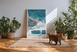 Paul Sinus Kunstdruck 40x60cm Structural Blur Blau Weiß Struktur Urban Abstrakt Dynamik Bewegung