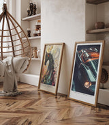 Paul Sinus Leinwandbild 60x90cm Leinwandbild Klassischer Traum aus Geschwindigkeit und Luxus – Elegantes Retro-Sportwagen-Design, glänzende Karosserie