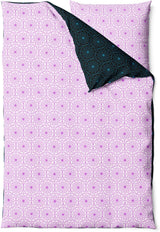 Sinus Art Bettwäsche 135x200 cm + 80x80 cm – Elegante Wendebettwäsche in Schwarz und Flieder mit orientalischem Muster – hautfreundlich, pflegeleicht, mit Reißverschluss