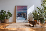 Paul Sinus Kunstdruck 40x60cm Seljalandsfoss – Kraftvoller Wasserfall im nordischen Licht Islands