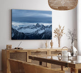 Paul Sinus Wandbild 120x80cm Berge Gebirge Schnee Bergkette dunkler Himmel