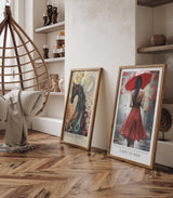Paul Sinus Leinwandbild 40x60cm Lady in Red – Frau, Rot, Kunst, Regen, Geheimnis, Leidenschaft, Melancholie, Sinnlichkeit, Tropfen, Romantik