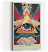 Paul Sinus Wandbild in 40x60cm Triangle of Sight Geometrisches Auge im goldenen Dreieck