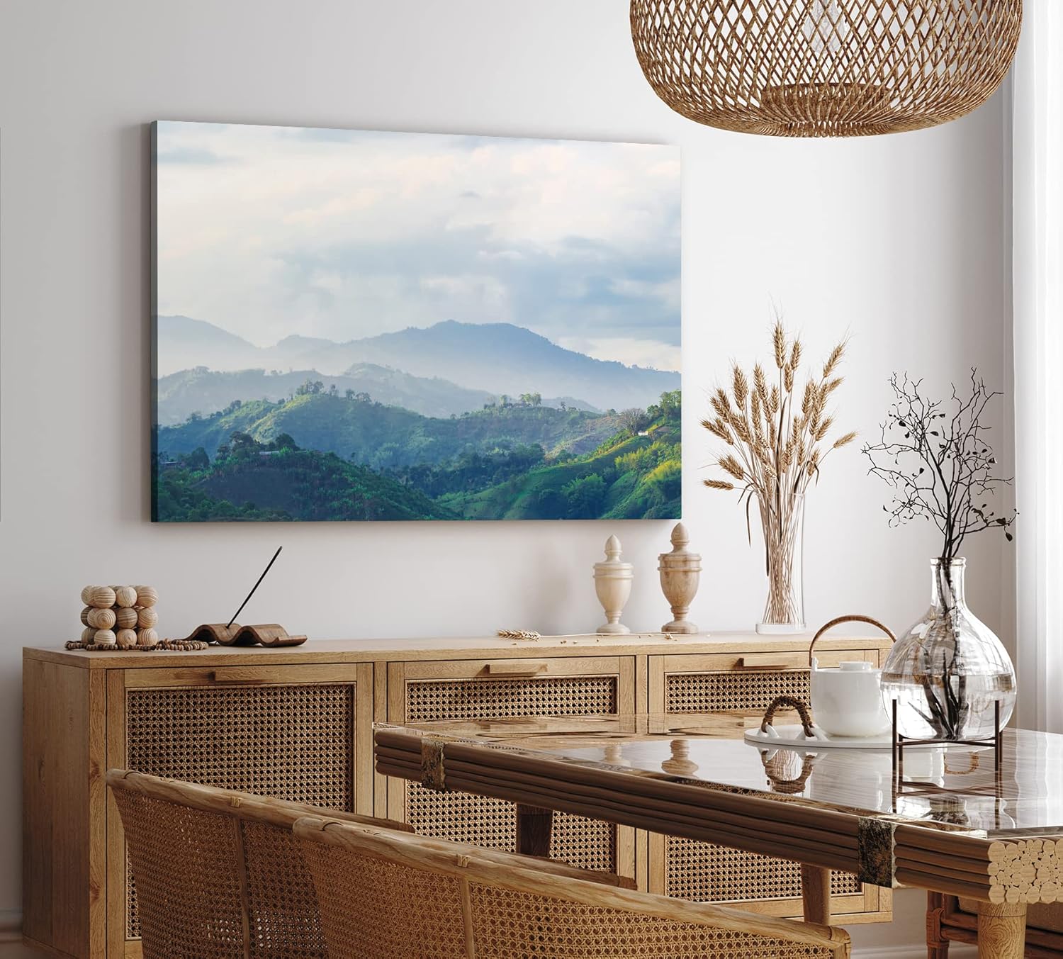 Paul Sinus Wandbild 120x80cm Berglandschaft Thailand Grüne Natur Berge Berghügel