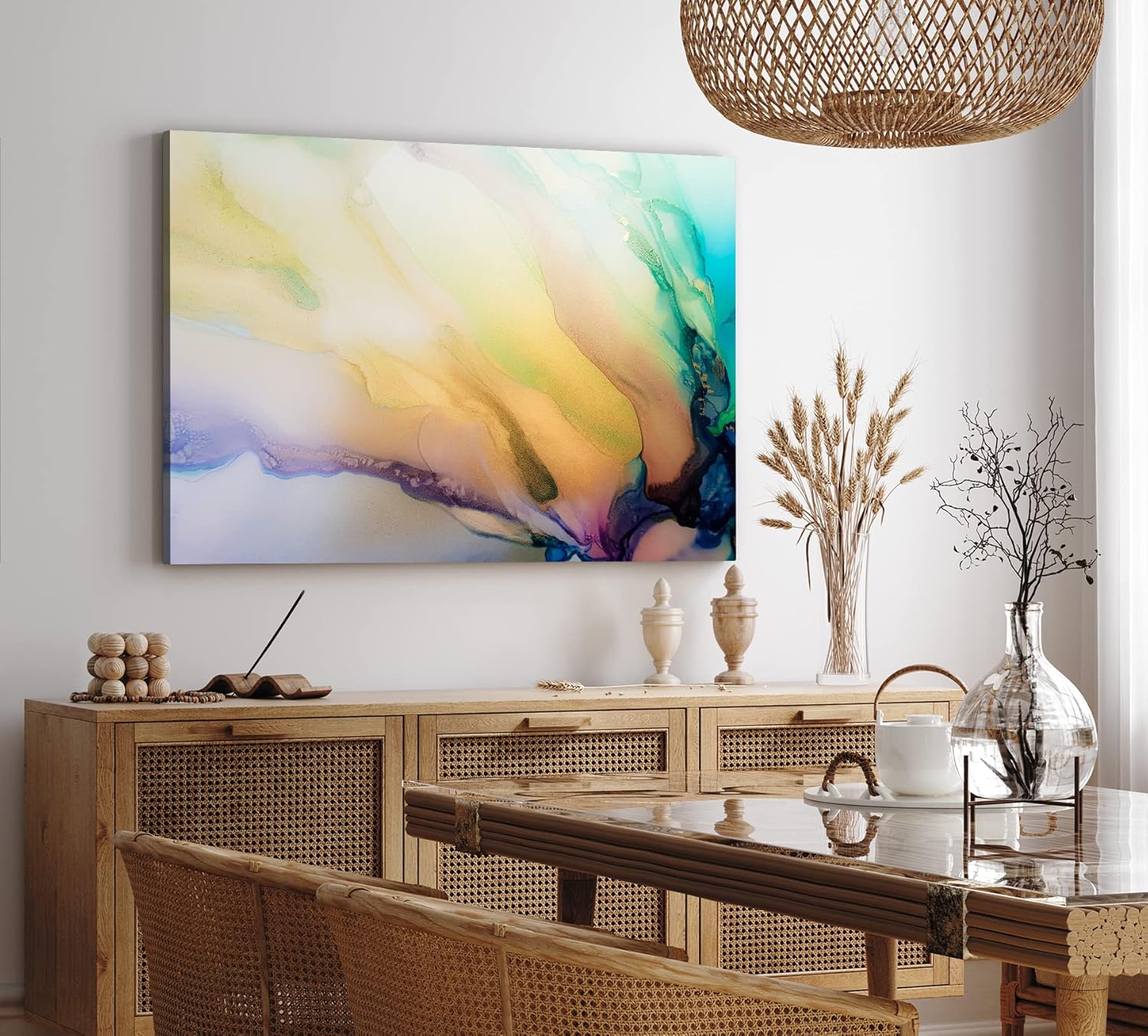 Paul Sinus Wandbild 120x80cm Fließende Farben Abstrakt Kunstvoll Dekorativ