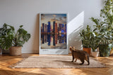 Paul Sinus Kunstdruck 40x60cm Doha Katar – moderne Skyline mit Spiegelung im Wasser bei Abendlicht