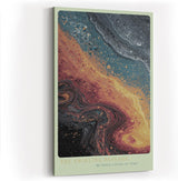 Paul Sinus Wandbild in 40x60cm The Swirling Passage in warmen Braun-, Gelbund Blautönen mit organischen Farbmustern für zeitlose Raumgestaltung
