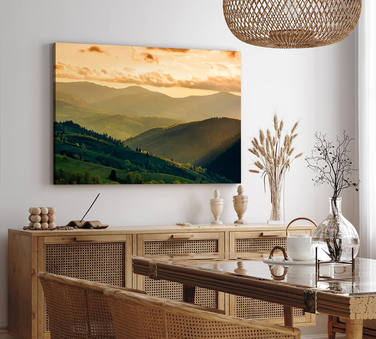 Paul Sinus Wandbild 120x80cm Berglandschaft Berge Gebirge Tannen Natur