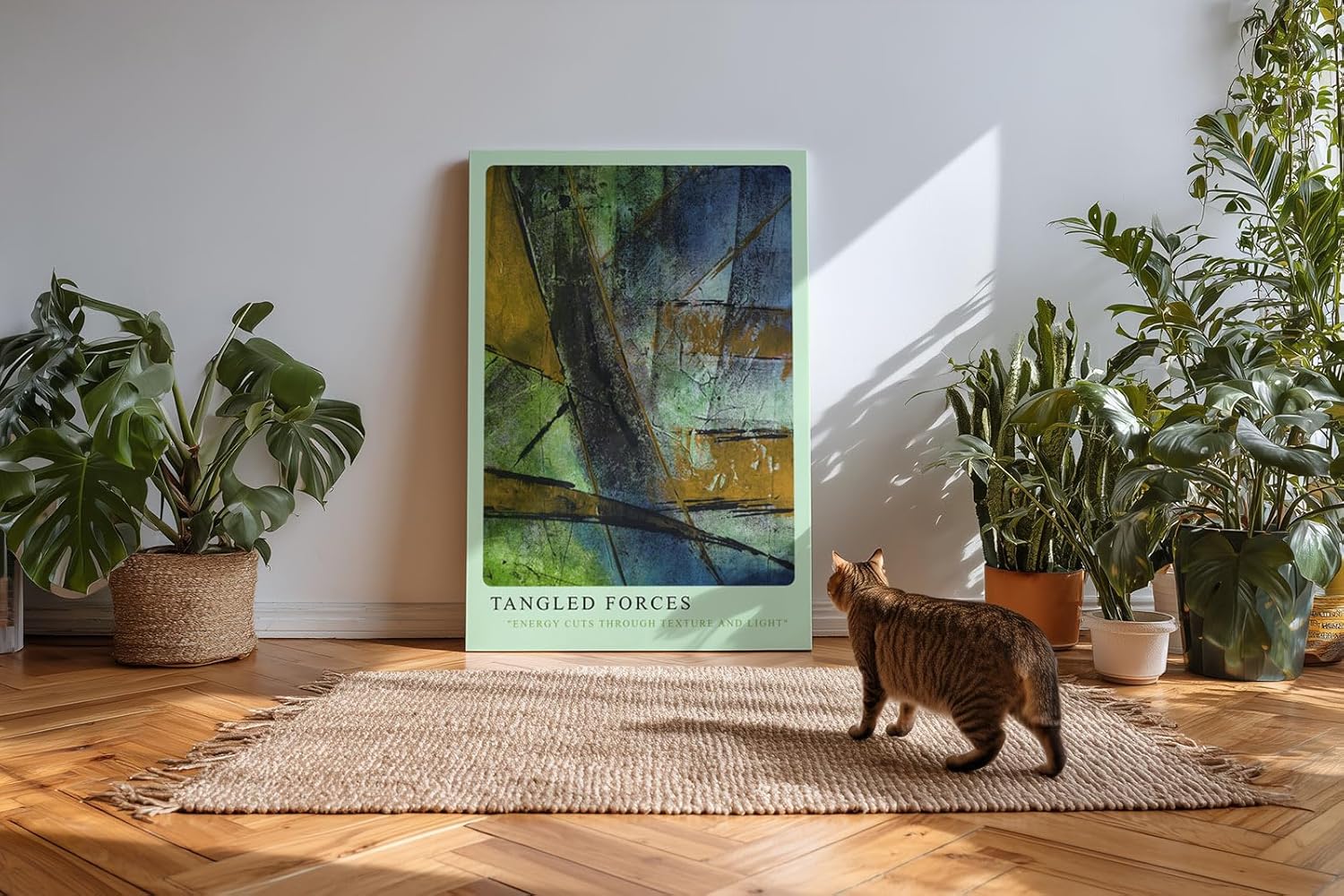 Paul Sinus Kunstdruck 40x60cm Tangled Forces Grün Blau Energie Struktur Textur Bewegung