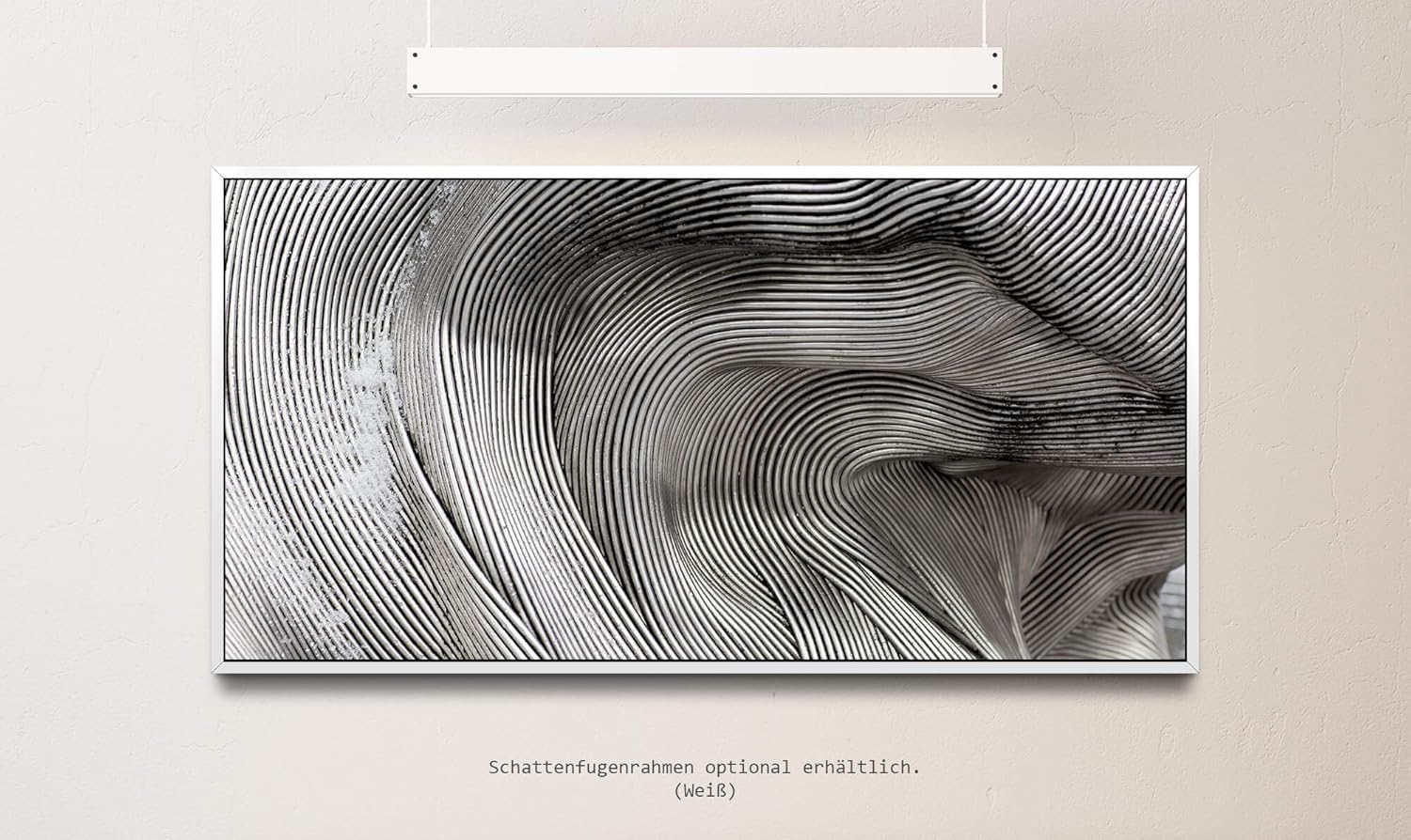 Abstrakte Kunst ca. 130x70cm Wandbild inklusive Schattenfugenrahmen weiss - Panorama Leinwand Bild XXL Format Wandbilder Wohnzimmer Wohnung Deko Kunstdrucke