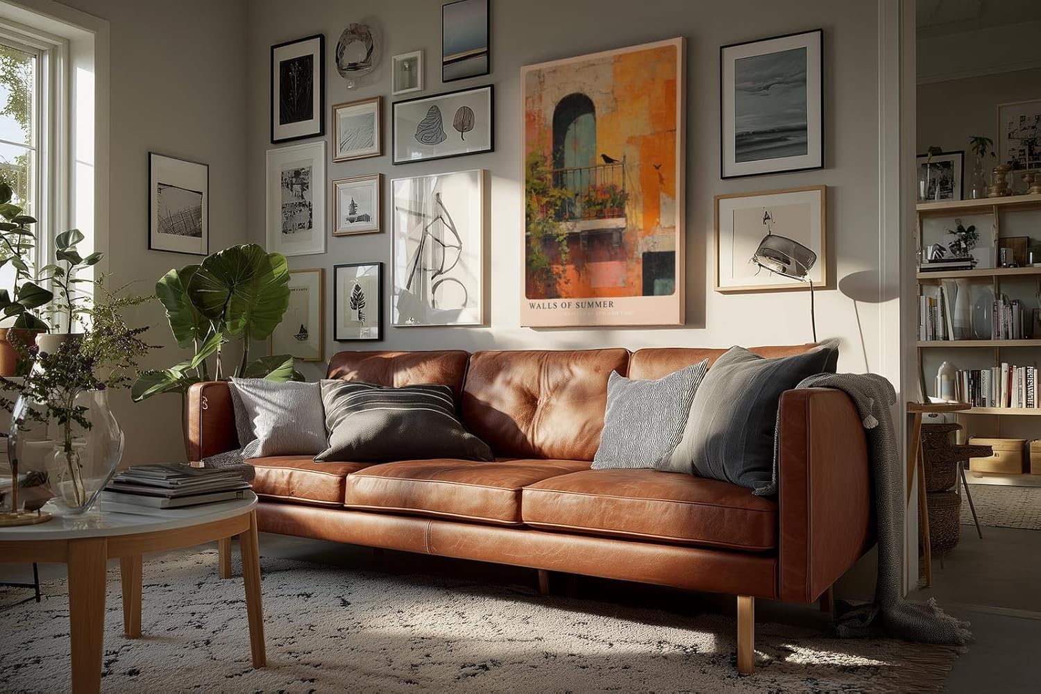 Paul Sinus Wandbild in 40x60cm Walls of Summer – Sonnendurchflutete Hausfassade mit mediterranem Balkon und impressionistischen Farbakzenten