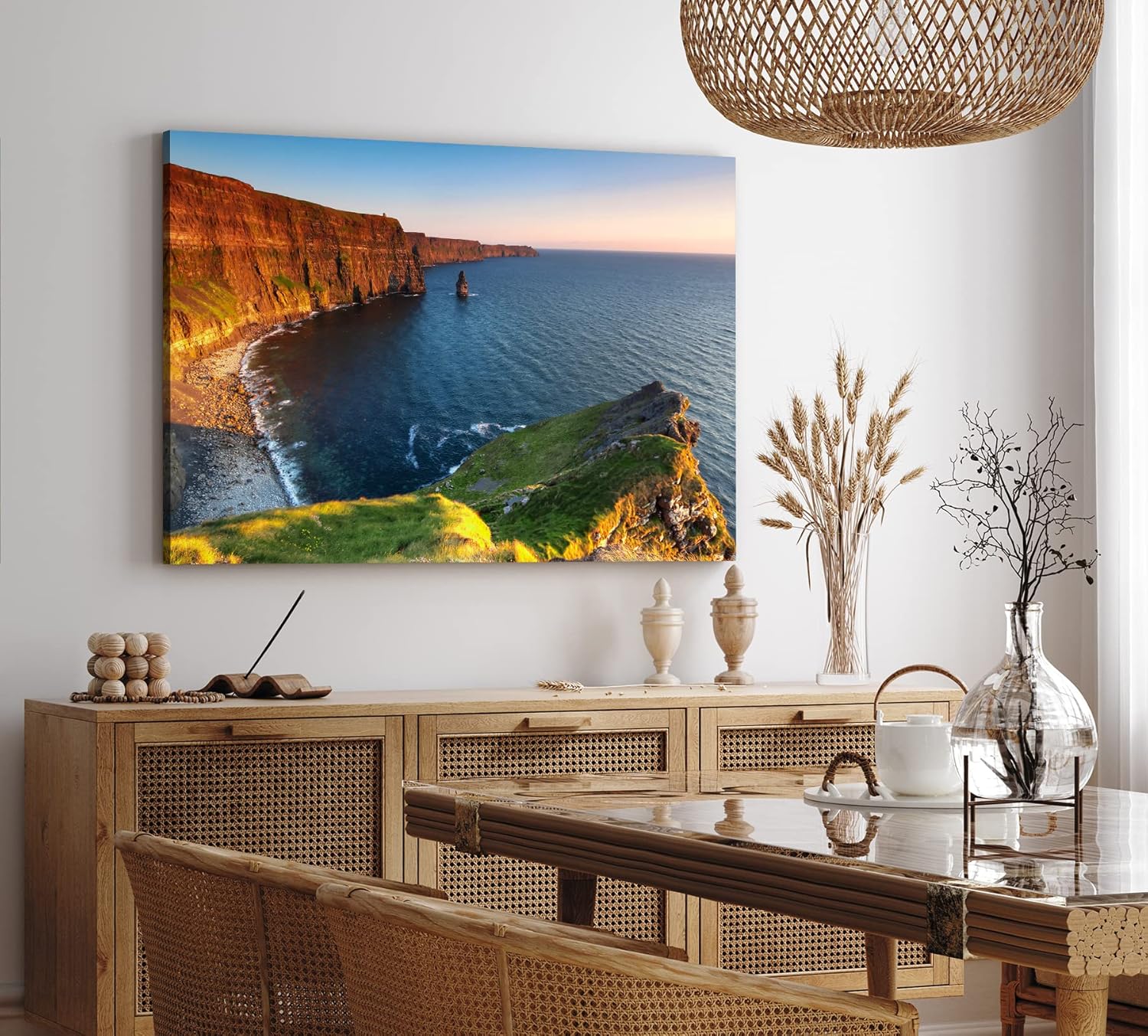 Paul Sinus Wandbild 120x80cm Cliffs of Moher Irland Klippen Meer Küste Sonnenuntergang