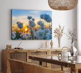 Paul Sinus Wandbild 120x80cm Baumwollblüten Sonnenuntergang Abendröte Sommer Natur
