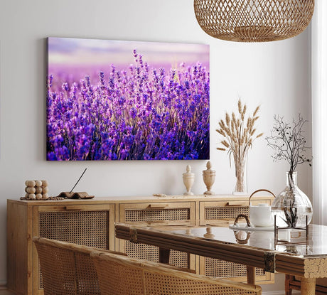 Paul Sinus Wandbild 120x80cm Lavendelfeld Lavendel Blumen Violett Wildblumen Blüten