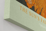 Paul Sinus Wandbild in 40x60cm The Sun's Favorite mit eleganter Frau in goldener Robe vor floralem Hintergrund für luxuriöse Wandgestaltung
