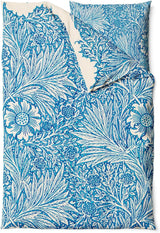 Sinus Art Bettwäsche 135x200 cm + 80x80 cm – florales Wendedesign in Blau und Beige – Mikrofaser – weich & stilvoll