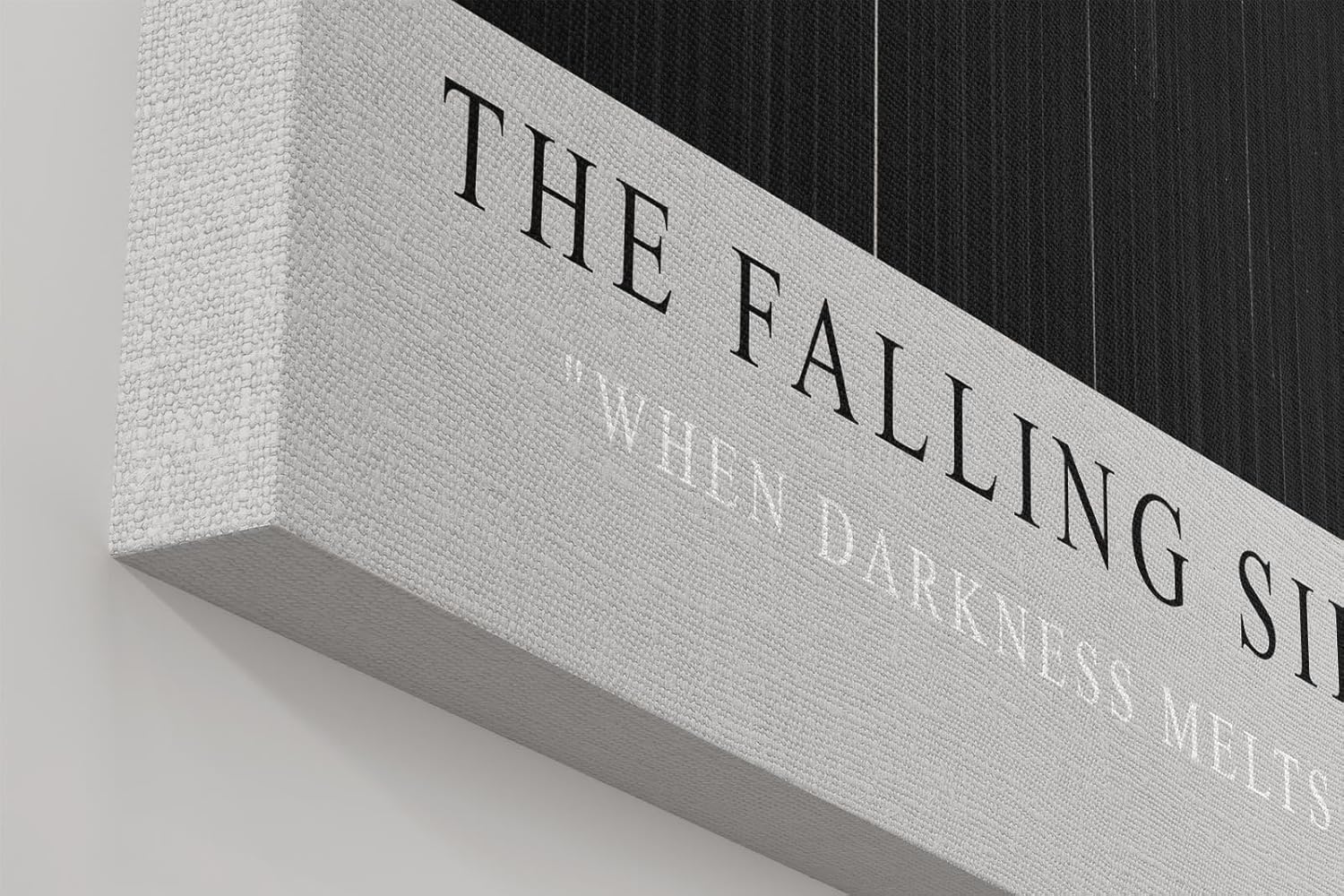Paul Sinus Wandbild in 80x120cm The Falling Silence – Minimalistische Kunst mit vertikalen Farbverläufen in Schwarz und Grau