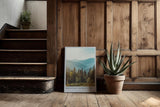 Paul Sinus Kunstdruck 40x60cm Mountain Silhouettes mit Waldpanorama in Pastelltönen