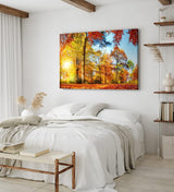 Paul Sinus Wandbild 120x80cm Wald Bäume Herbst Sonnenschein Herbstblätter Natur
