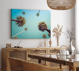 Wandbild 120x80cm Palmen Süden Sonnenschein Sommer Himmel Kunstvoll