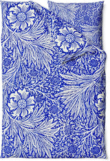 Sinus Art Bettwäsche 135x200 cm + 80x80 cm – florales Design in kräftigem Blau und Creme – Mikrofaser – weich, pflegeleicht & allergikerfreundlich
