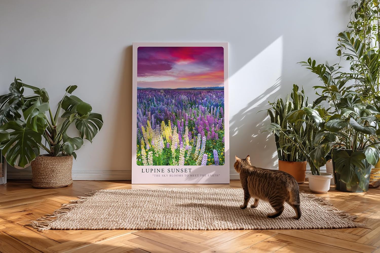 Paul Sinus Kunstdruck 40x60cm Lupinen Sonnenuntergang Blumenwiese Farbenpracht Natur Lupine Sunset