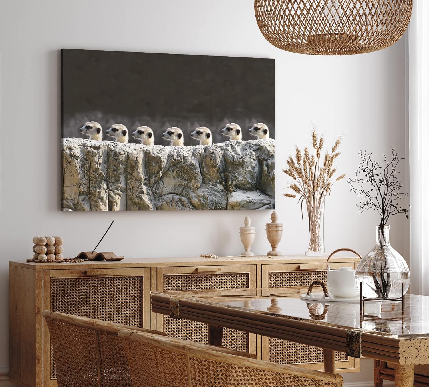 Paul Sinus Wandbild 120x80cm Erdmännchen Familie Tierfotografie Lustig