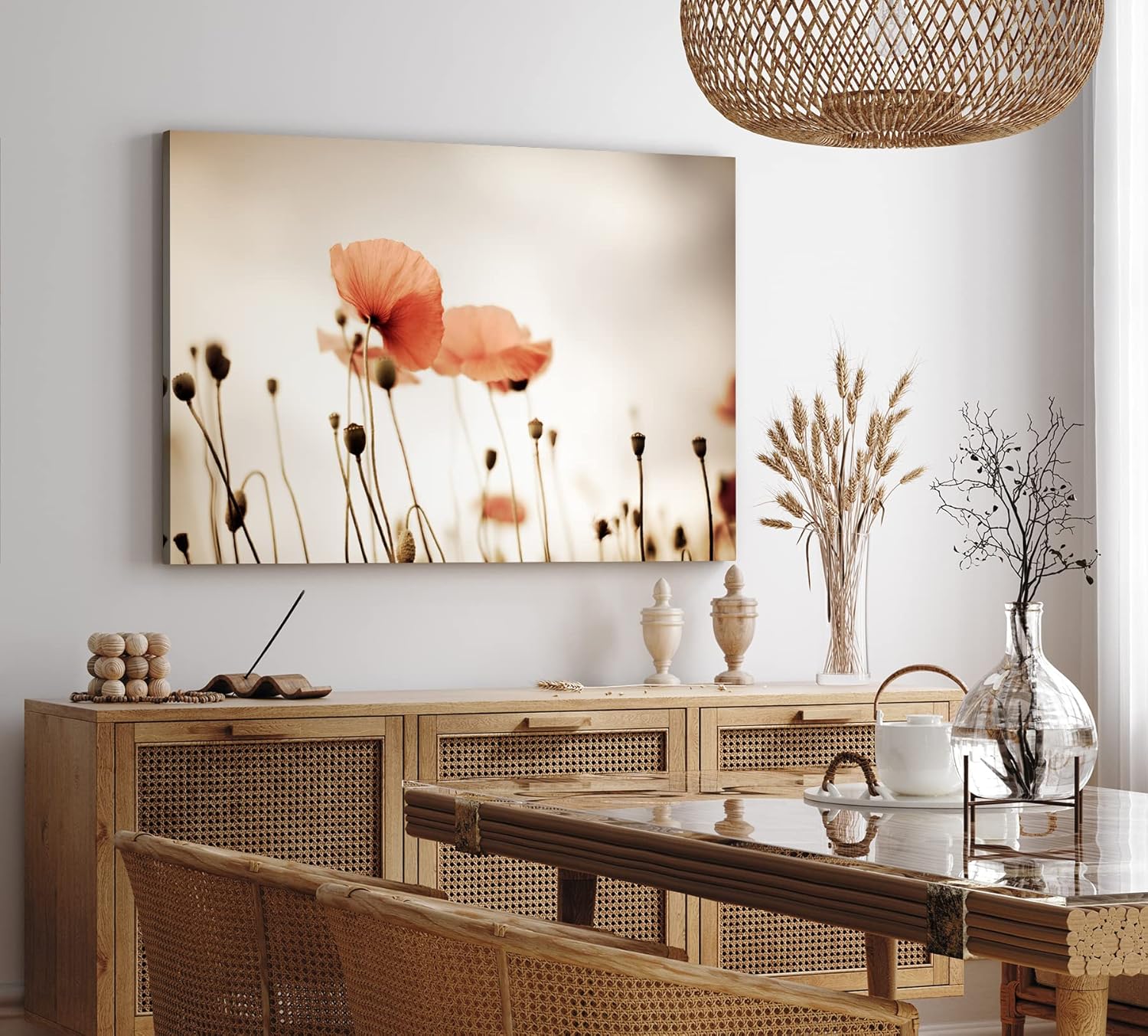 Paul Sinus Wandbild 120x80cm Wildblumen Feldblumen Mohn Kunstvoll Fotokunst