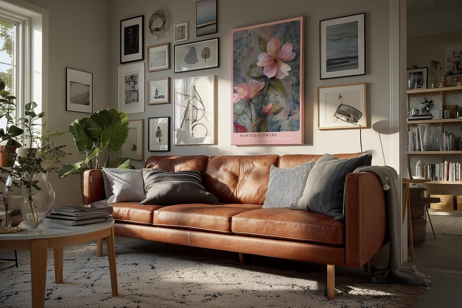 Paul Sinus Wandbild in 40x60cm Painted Flowers – kunstvolle Blütendarstellung in pastellfarbenem Relief-Stil