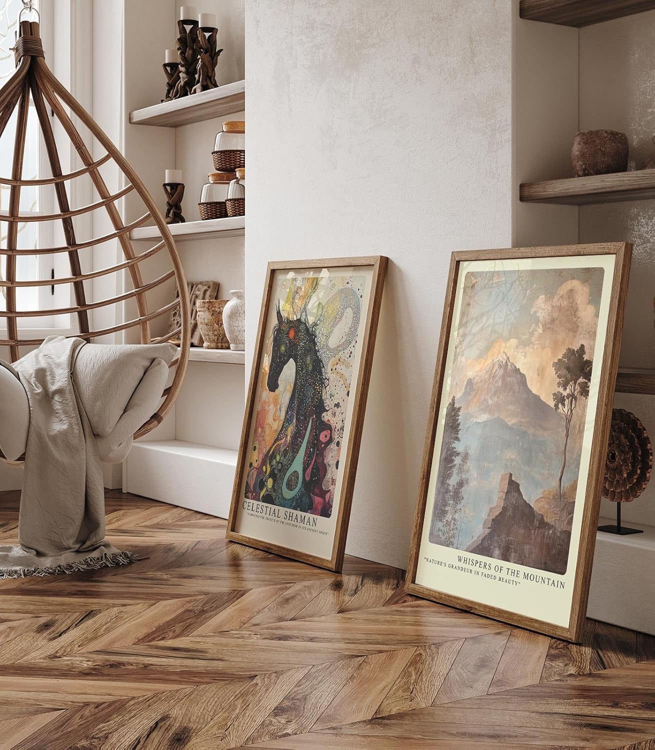 Paul Sinus Leinwandbild 60x90cm Flüstern des Berges – Vintage Landschaftskunst mit verwitterter Ästhetik und nostalgischer Tiefe