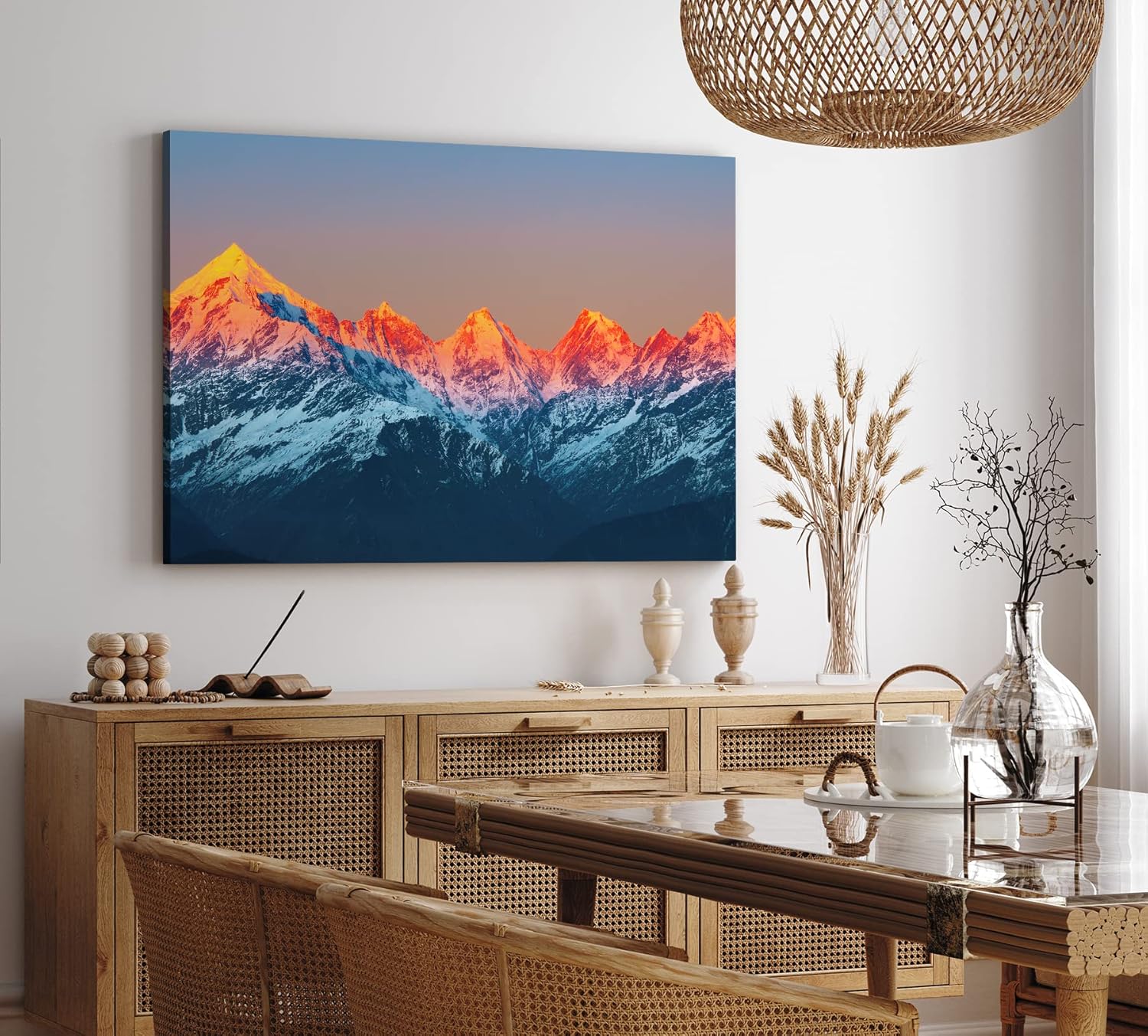 Wandbild 120x80cm Panchchuli Gebirgsmassiv Himalaya Berge Schneegipfel