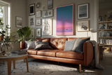 Paul Sinus Wandbild in 40x60cm Pink Horizon mit farbintensivem Sonnenaufgangshimmel in Pinkund Blautönen für moderne Wandgestaltung