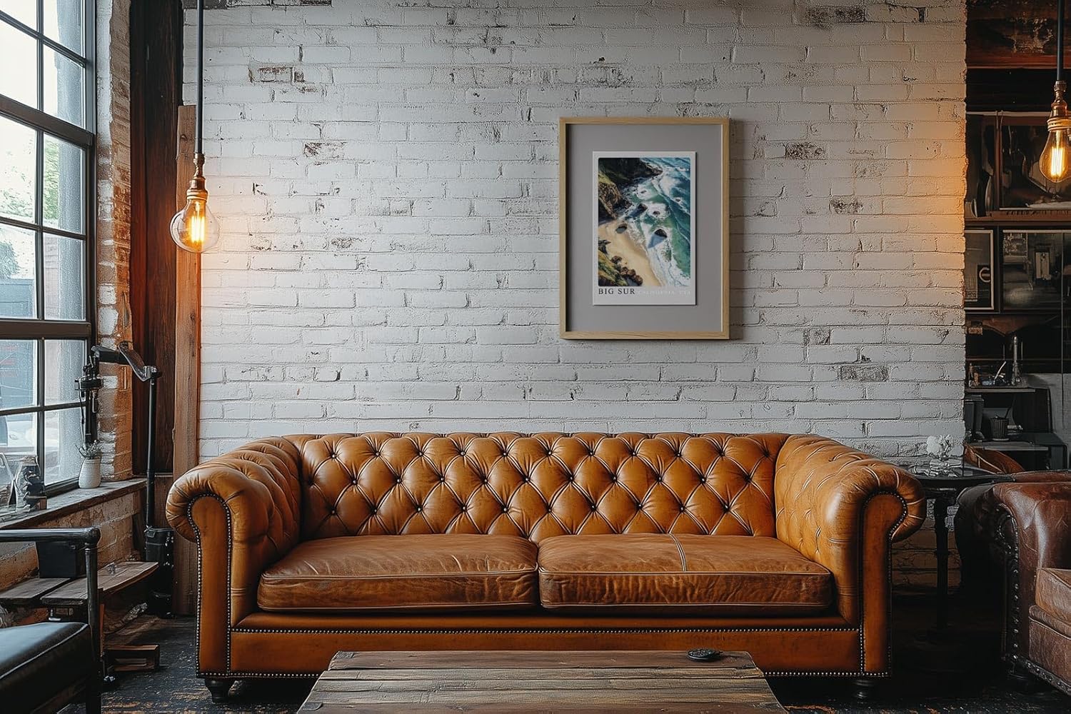 Paul Sinus Leinwandbild 40x60cm Big Sur Küstenzauber – Spektakuläre kalifornische Steilküste mit türkisblauem Ozean und goldenen Sandstränden